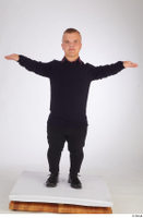  Jerome black jeans black oxford shoes blue sweatshirt casual dressed standing t poses whole body 0001.jpg